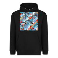 Black dolphin and crab seamless pattern Heavyweight Hoodie - BundleAndBundleShop