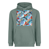 Sage dolphin and crab seamless pattern Heavyweight Hoodie - BundleAndBundleShop