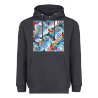 Smoke dolphin and crab seamless pattern Heavyweight Hoodie - BundleAndBundleShop