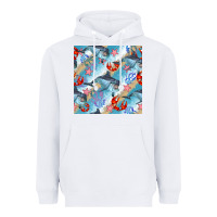 White dolphin and crab seamless pattern Heavyweight Hoodie - BundleAndBundleShop