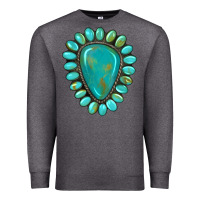 Charcoal Heather western gemstone turquoise Premium Sweatshirt - Artiststas