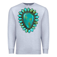 Heather Grey western gemstone turquoise Premium Sweatshirt - Artiststas