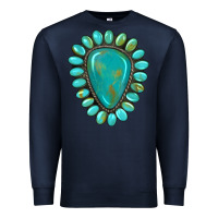 Navy western gemstone turquoise Premium Sweatshirt - Artiststas