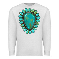 Oatmeal Heather western gemstone turquoise Premium Sweatshirt - Artiststas