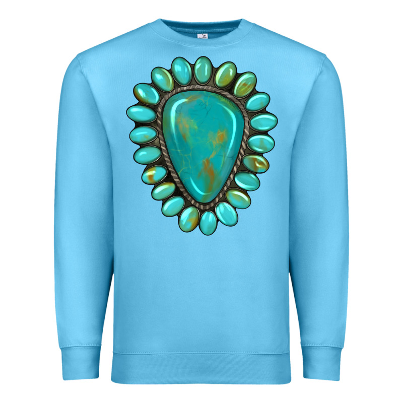 Western Gemstone Turquoise Premium Sweatshirt by Artiststas | Teevron