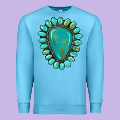 Western Gemstone Turquoise Premium Sweatshirt Designed By Artiststas