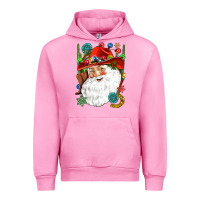 Fuchsia Pink Cowboy Santa Urban Hoodie - NancyCooperArtShop