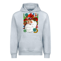 Heather Grey Cowboy Santa Urban Hoodie - NancyCooperArtShop