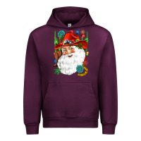 Mauve Wine Cowboy Santa Urban Hoodie - NancyCooperArtShop