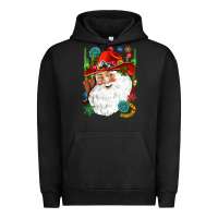 Pigment Black Cowboy Santa Urban Hoodie - NancyCooperArtShop