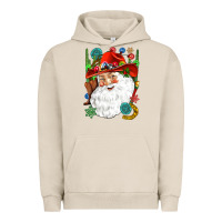 Pigment French Oak Cowboy Santa Urban Hoodie - NancyCooperArtShop