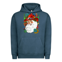 Pigment Midnight Navy Cowboy Santa Urban Hoodie - NancyCooperArtShop