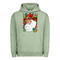 Pigment Oil Green Cowboy Santa Urban Hoodie - NancyCooperArtShop