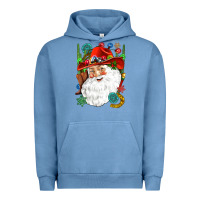 Pigment Pebble Blue Cowboy Santa Urban Hoodie - NancyCooperArtShop