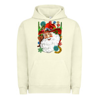 Pigment Pistachio Cowboy Santa Urban Hoodie - NancyCooperArtShop