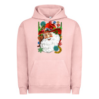 Pigment Salmon Cowboy Santa Urban Hoodie - NancyCooperArtShop