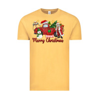 Vintage Mustard merry christmas truck Vintage Tee - MaliasSmallBusiness