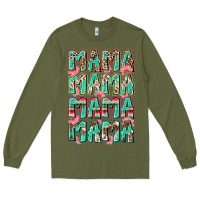Army Green mama mama mama mama Long Sleeve Tee - Zillion Design Studio