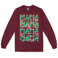 Burgundy mama mama mama mama Long Sleeve Tee - Zillion Design Studio
