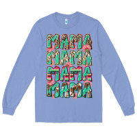 Colony Blue mama mama mama mama Long Sleeve Tee - Zillion Design Studio