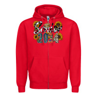 Red senior 2024 Zipper Hoodie - RacoonDesign