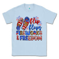 Dusty Blue flip flops fireworks and freedom Classic Tee - Zillion Design Studio