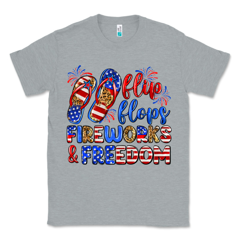 Flip Flops Fireworks And Freedom Classic Tee by Zillion Design Studio | Teevron