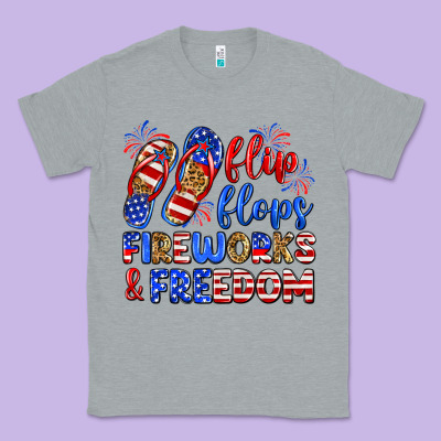 Flip Flops Fireworks And Freedom Classic Tee Designed By Zillion Design Studio