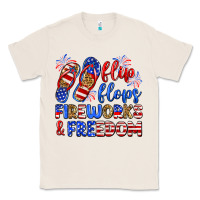 Natural flip flops fireworks and freedom Classic Tee - Zillion Design Studio