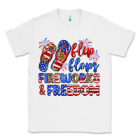 White flip flops fireworks and freedom Classic Tee - Zillion Design Studio