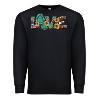 Black western gemstone sunflowers serape leopard turquoise love Premium Sweatshirt - Artiststas