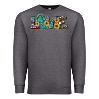 Charcoal Heather western gemstone sunflowers serape leopard turquoise love Premium Sweatshirt - Artiststas