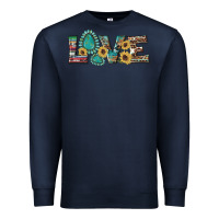 Navy western gemstone sunflowers serape leopard turquoise love Premium Sweatshirt - Artiststas
