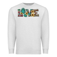 Oatmeal Heather western gemstone sunflowers serape leopard turquoise love Premium Sweatshirt - Artiststas