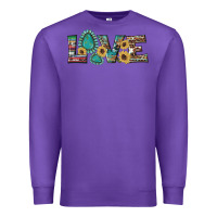 Purple western gemstone sunflowers serape leopard turquoise love Premium Sweatshirt - Artiststas