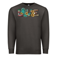 Western Gemstone Sunflowers Serape Leopard Turquoise Love Premium Sweatshirt | Teevron