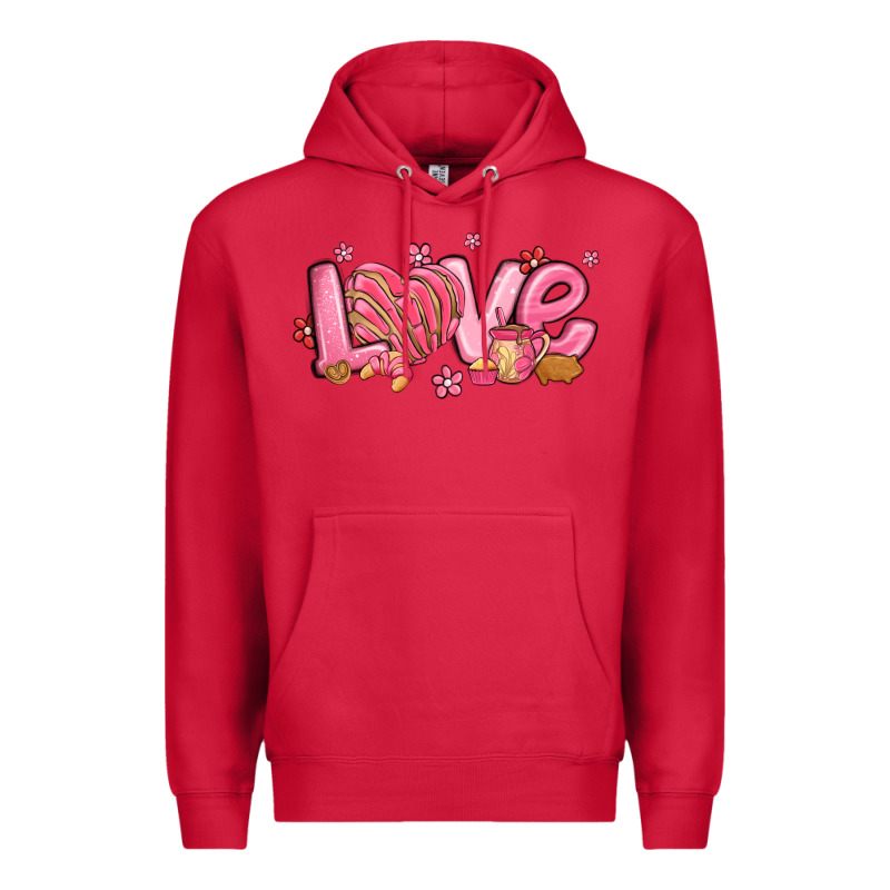 Love Mexican Conchas Valentines Day Premium Hoodie by MaliasSmallBusiness | Teevron