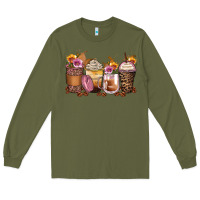 Army Green leopard rose glitter flowers coffee cups Long Sleeve Tee - Zillion Design Studio