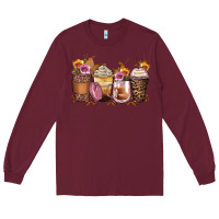 Burgundy leopard rose glitter flowers coffee cups Long Sleeve Tee - Zillion Design Studio