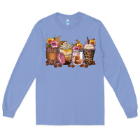 Colony Blue leopard rose glitter flowers coffee cups Long Sleeve Tee - Zillion Design Studio