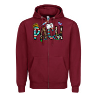 Burgundy pacu Zipper Hoodie - CowhideDigitalArt