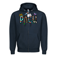 Navy pacu Zipper Hoodie - CowhideDigitalArt