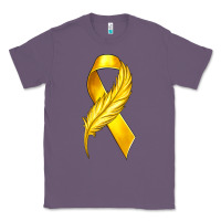 Childhood Cancer Ribbon With Feather Classic Tee | Teevron