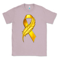 Lilac Childhood Cancer Ribbon with Feather Classic Tee - texasbilliewilder