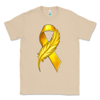 Mushroom Childhood Cancer Ribbon with Feather Classic Tee - texasbilliewilder