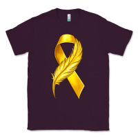 Plum Childhood Cancer Ribbon with Feather Classic Tee - texasbilliewilder