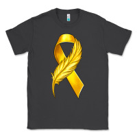 Smoke Childhood Cancer Ribbon with Feather Classic Tee - texasbilliewilder