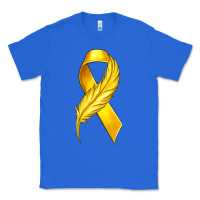 True Royal Childhood Cancer Ribbon with Feather Classic Tee - texasbilliewilder