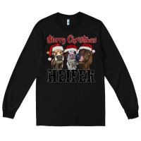 Black merry christmas heifer Long Sleeve Tee - RanaPortraitStore