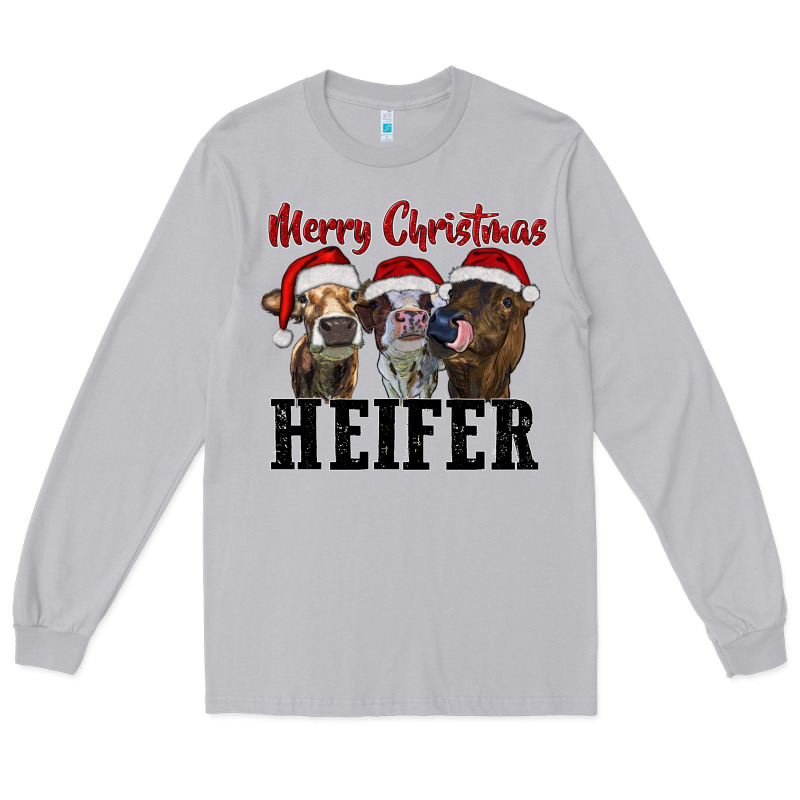 Merry Christmas Heifer Long Sleeve Tee by RanaPortraitStore | Teevron